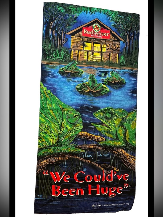 Budweiser Other - Vtg 1998 Budweiser Lizards “We Could Have Been Huge” Beach Towel